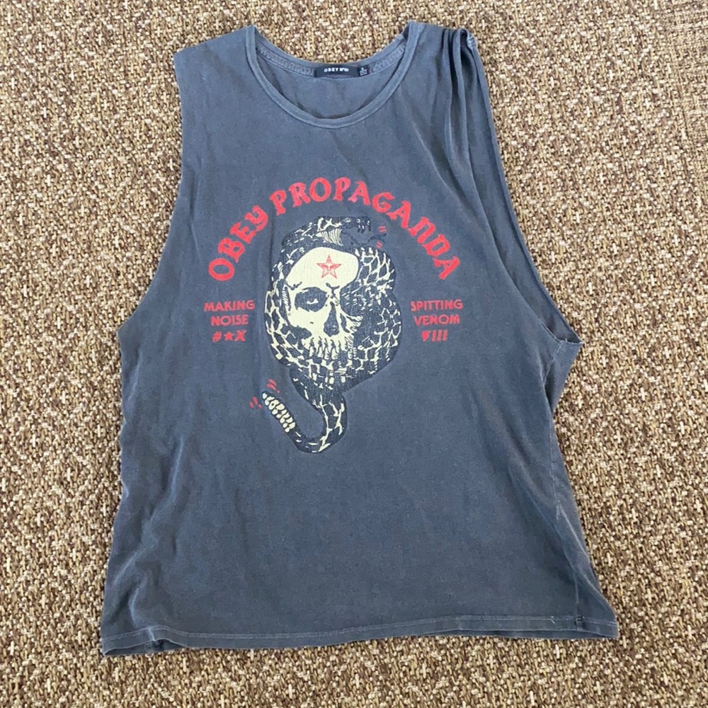 Obey graphic muscle tank top